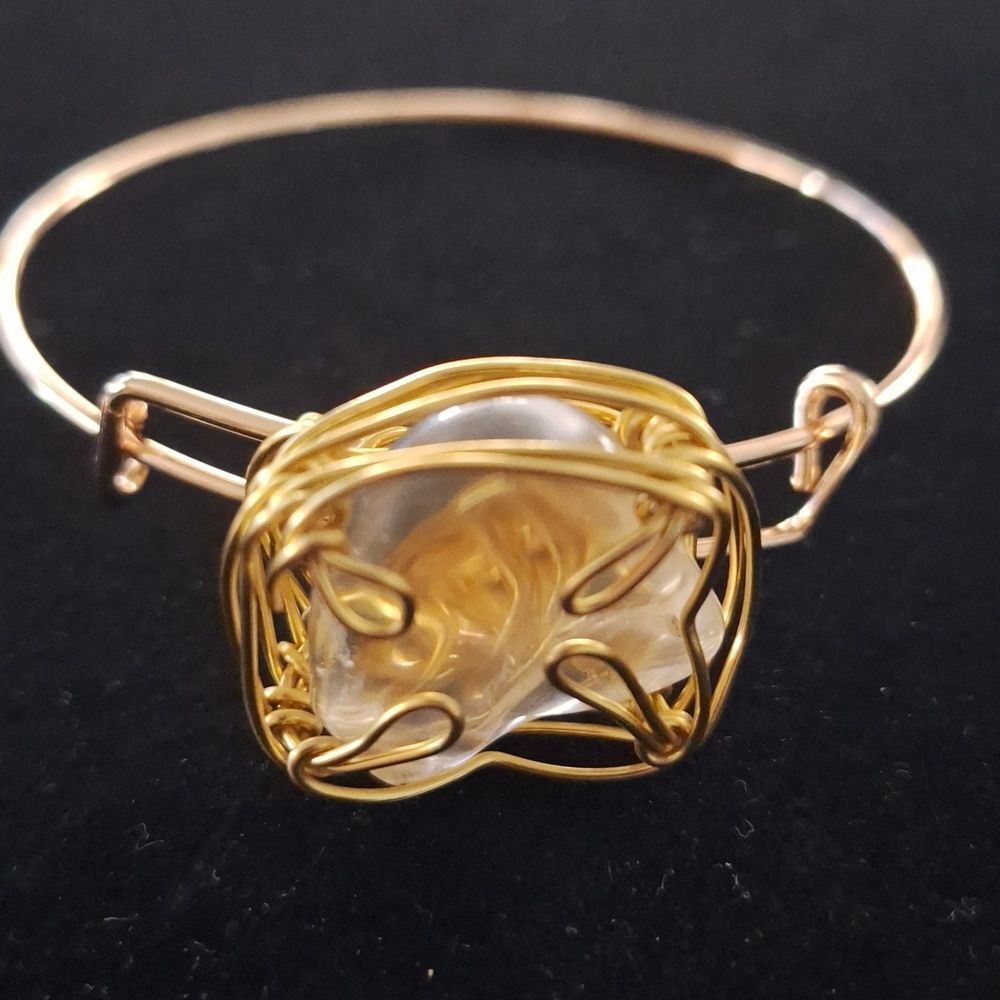 Expandable Bangle Adjustable Gemstone Bracelet